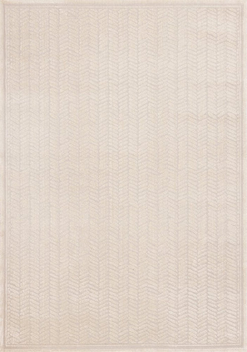 8' X 11' Beige And Cream Chevron Area Rug