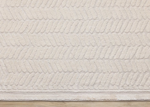 8' X 11' Beige And Cream Chevron Area Rug