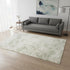 5' X 8' Cream And Green Abstract Area Rug
