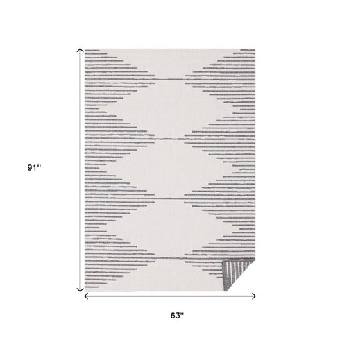 5' X 8' Gray And Beige Geometric Area Rug