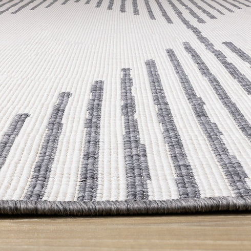 5' X 8' Gray And Beige Geometric Area Rug