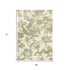 5' X 8' Green And Cream Botanical Leaves Area Rug
