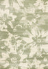 5' X 8' Green And Cream Botanical Leaves Area Rug