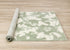 5' X 8' Green And Cream Botanical Leaves Area Rug