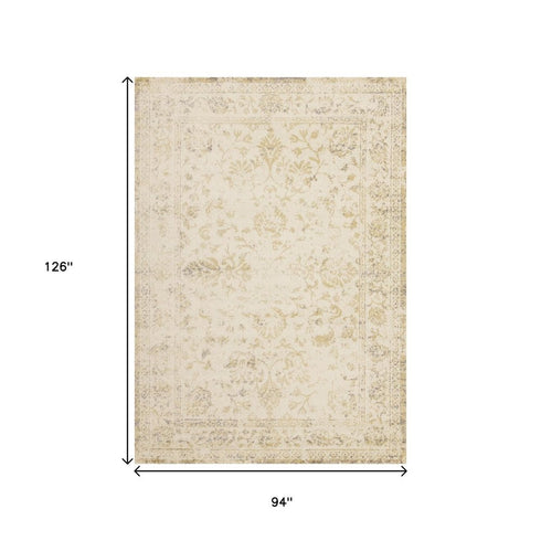 8' X 11' Cream And Beige Abstract Area Rug