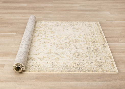 8' X 11' Cream And Beige Abstract Area Rug