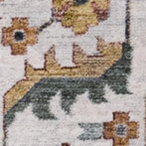 5' X 8' Blue Cream And Yellow Medallion Area Rug