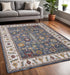 5' X 8' Blue Cream And Yellow Medallion Area Rug