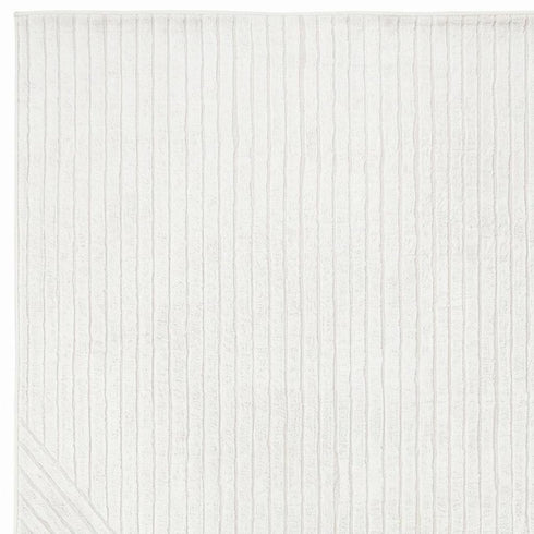 5' X 8' Cream And White Striped Area Rug
