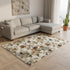 8' X 10' Cream Beige And Green Floral Area Rug
