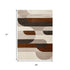 5' X 8' Cream Red And Brown Geometric Area Rug