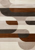 5' X 8' Cream Red And Brown Geometric Area Rug