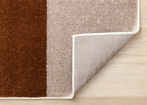 5' X 8' Cream Red And Brown Geometric Area Rug