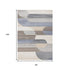 8' X 11' Blue Cream And Brown Geometric Area Rug