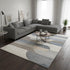 8' X 11' Blue Cream And Brown Geometric Area Rug