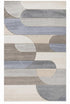 8' X 11' Blue Cream And Brown Geometric Area Rug