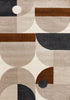 5' X 8' Cream Taupe And Red Geometric Area Rug