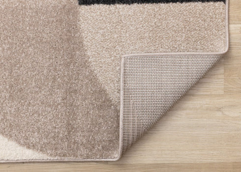 5' X 8' Cream Taupe And Red Geometric Area Rug