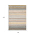 8' X 11' Cream Blue And Red Striped Area Rug