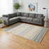 8' X 11' Cream Blue And Red Striped Area Rug