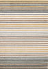8' X 11' Cream Blue And Red Striped Area Rug