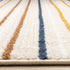 8' X 11' Cream Blue And Red Striped Area Rug