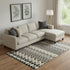 8' X 10' Charcoal Ivory And Copper Ikat Washable Area Rug With UV Protection