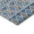 8' Sky Blue Gray And Ivory Ikat Washable Round Rug With UV Protection