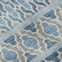 8' Sky Blue Gray And Ivory Ikat Washable Round Rug With UV Protection