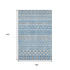 9' X 12' Sky Blue Gray And Ivory Ikat Washable Area Rug With UV Protection
