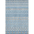 9' X 12' Sky Blue Gray And Ivory Ikat Washable Area Rug With UV Protection