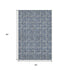 5' X 8' Blue And Ivory Geometric Washable Area Rug With UV Protection