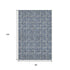 8' X 10' Blue And Ivory Geometric Washable Area Rug With UV Protection