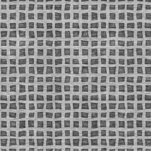 5' X 8' Graphite And Silver Geometric Washable Area Rug With UV Protection