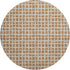8' Rust Copper And Beige Geometric Washable Round Rug With UV Protection