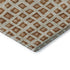 8' Rust Copper And Beige Geometric Washable Round Rug With UV Protection