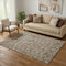 5' X 8' Brown And Ivory Polka Dot Washable Area Rug With UV Protection