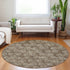 8' Brown And Ivory Polka Dot Washable Round Rug With UV Protection