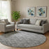 8' Gray And Silver Polka Dot Washable Round Rug With UV Protection
