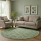 8' Green And Ivory Polka Dot Washable Round Rug With UV Protection