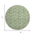 8' Green And Ivory Polka Dot Washable Round Rug With UV Protection