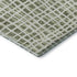 8' Green And Ivory Striped Washable Round Rug With UV Protection