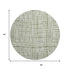 8' Green And Ivory Striped Washable Round Rug With UV Protection