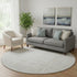 8' Ivory And Beige Striped Washable Round Rug With UV Protection
