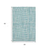 5' X 8' Teal And Ivory Striped Washable Area Rug With UV Protection