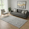 5' X 8' Charcoal And Ivory Geometric Washable Area Rug With UV Protection