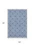 8' X 10' Blue And Ivory Geometric Washable Area Rug With UV Protection