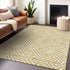 8' X 10' Gold And Ivory Geometric Washable Area Rug With UV Protection
