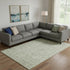 8' X 10' Artichoke Green And Ivory Geometric Washable Area Rug With UV Protection
