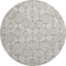 8' Beige And Brown Geometric Washable Round Rug With UV Protection